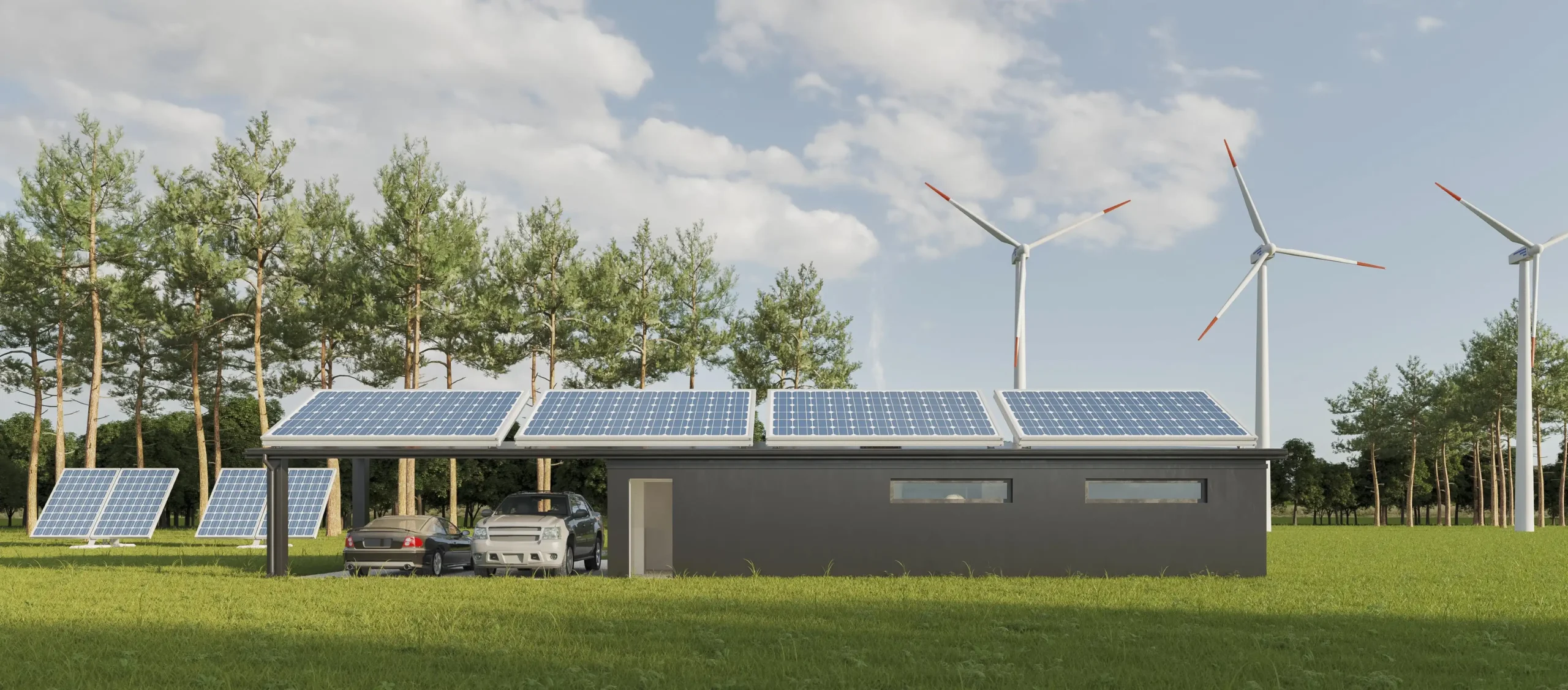 3d house with solar pannels Web H scaled
